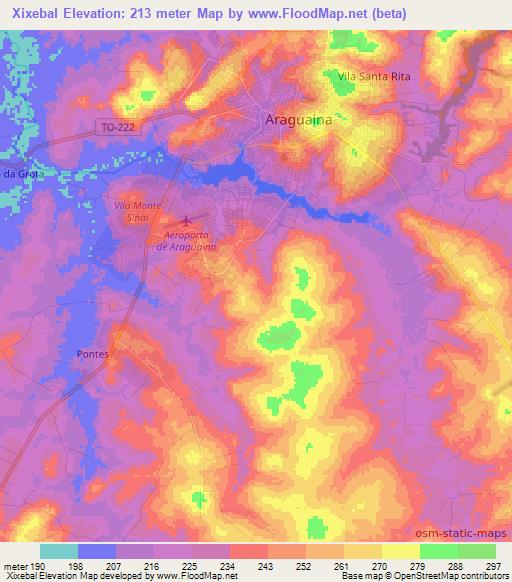 Xixebal,Brazil Elevation Map