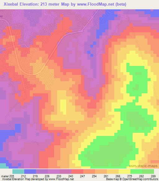 Xixebal,Brazil Elevation Map