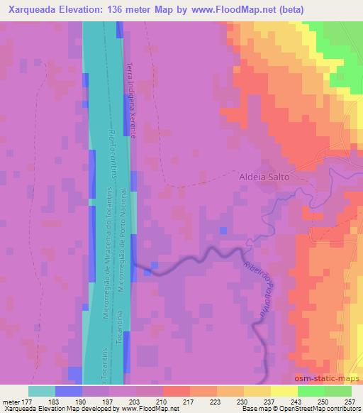 Xarqueada,Brazil Elevation Map