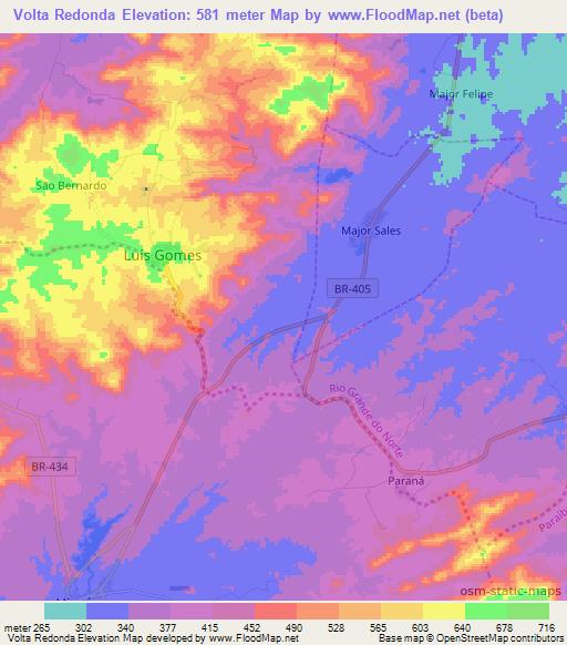 Volta Redonda,Brazil Elevation Map