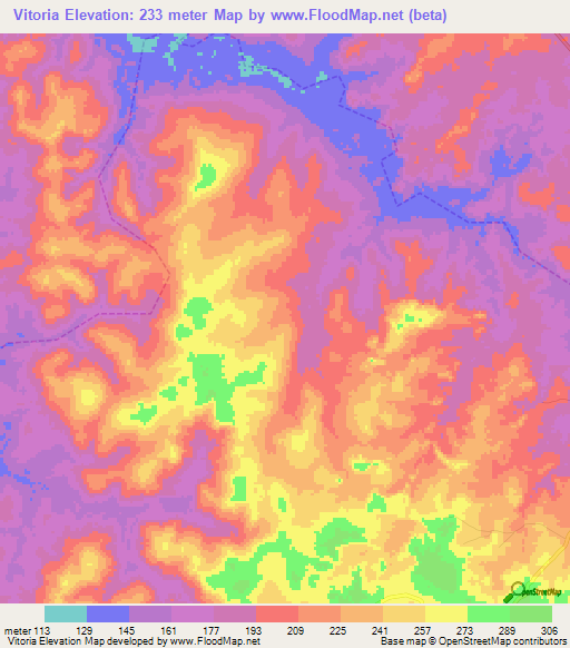 Vitoria,Brazil Elevation Map