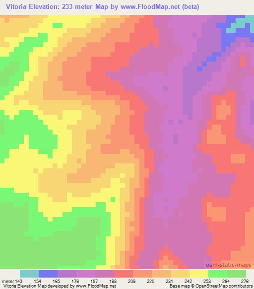 Vitoria,Brazil Elevation Map