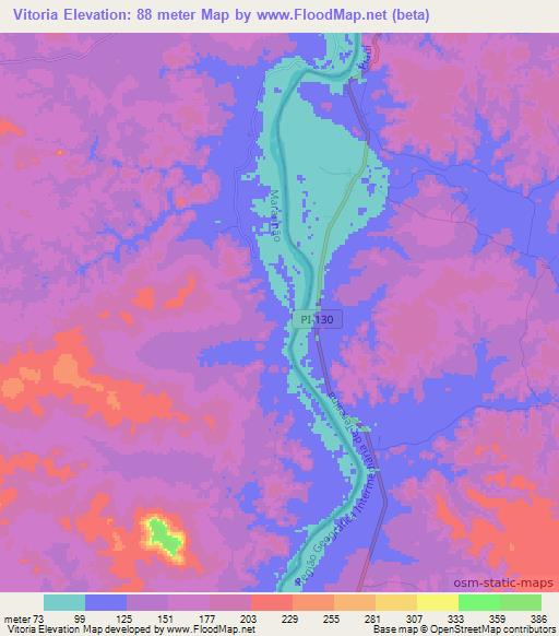 Vitoria,Brazil Elevation Map