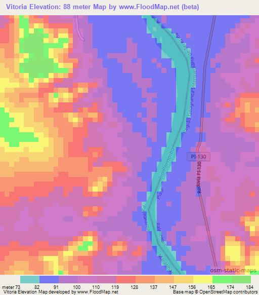 Vitoria,Brazil Elevation Map