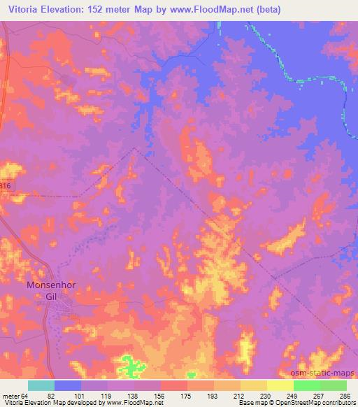 Vitoria,Brazil Elevation Map