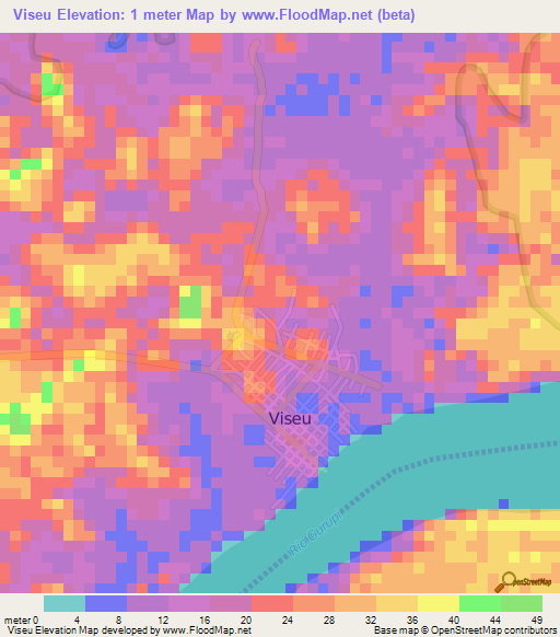 Viseu,Brazil Elevation Map