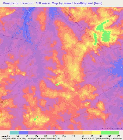 Vinagreira,Brazil Elevation Map