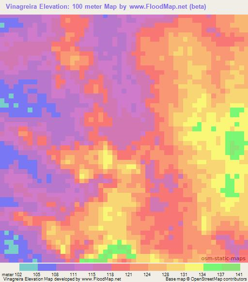 Vinagreira,Brazil Elevation Map