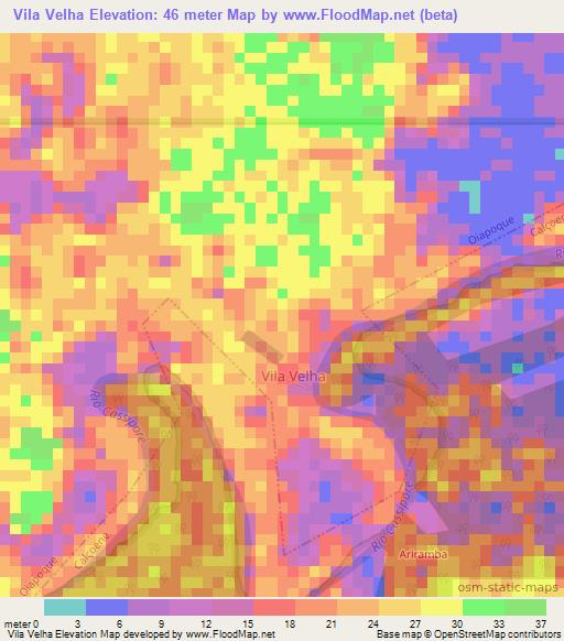 Vila Velha,Brazil Elevation Map