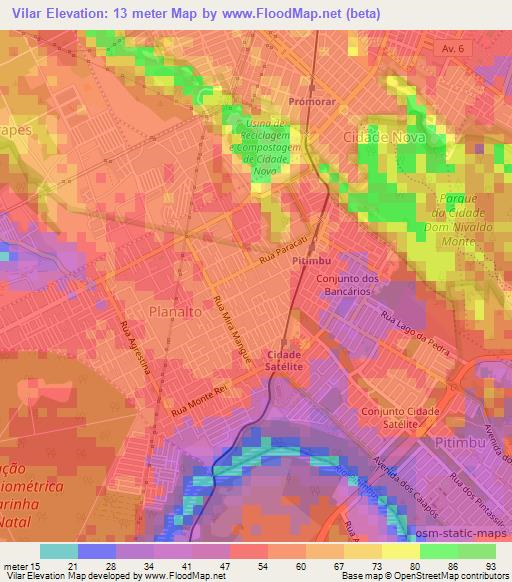 Vilar,Brazil Elevation Map