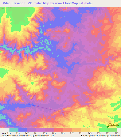 Vilao,Brazil Elevation Map