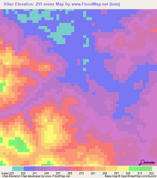 Vilao,Brazil Elevation Map