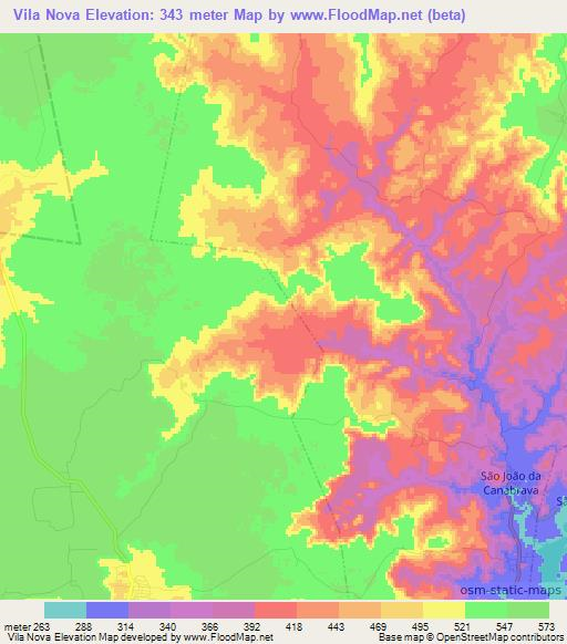 Vila Nova,Brazil Elevation Map