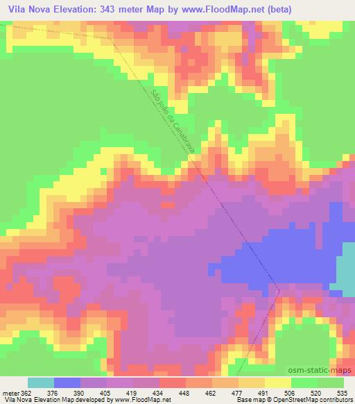 Vila Nova,Brazil Elevation Map