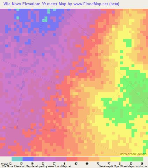 Vila Nova,Brazil Elevation Map