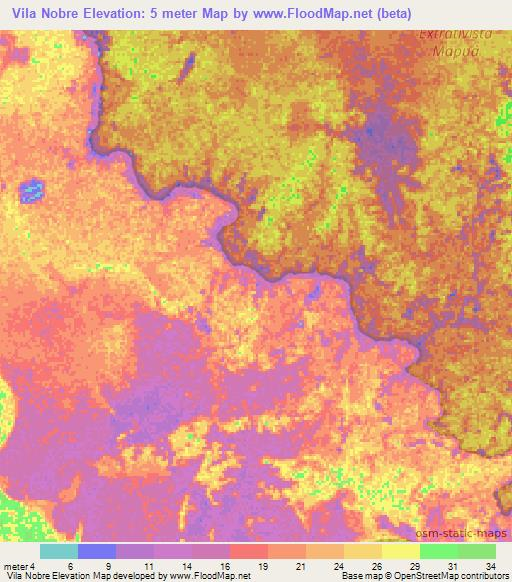 Vila Nobre,Brazil Elevation Map