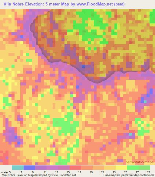 Vila Nobre,Brazil Elevation Map