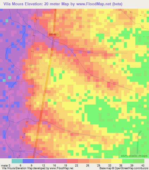 Vila Moura,Brazil Elevation Map