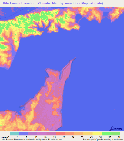 Vila Franca,Brazil Elevation Map