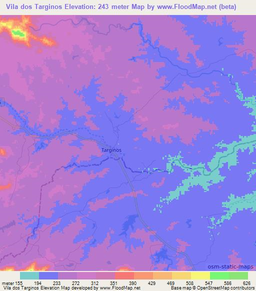 Vila dos Targinos,Brazil Elevation Map