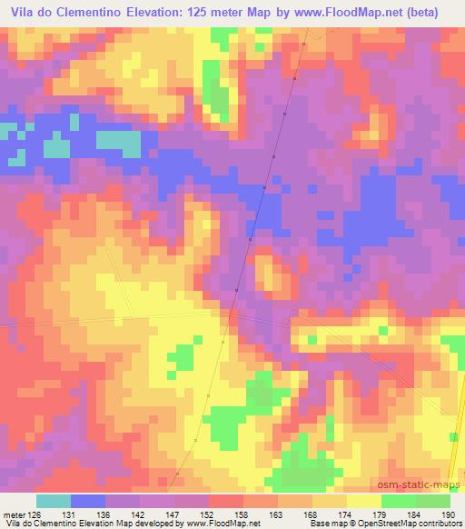 Vila do Clementino,Brazil Elevation Map