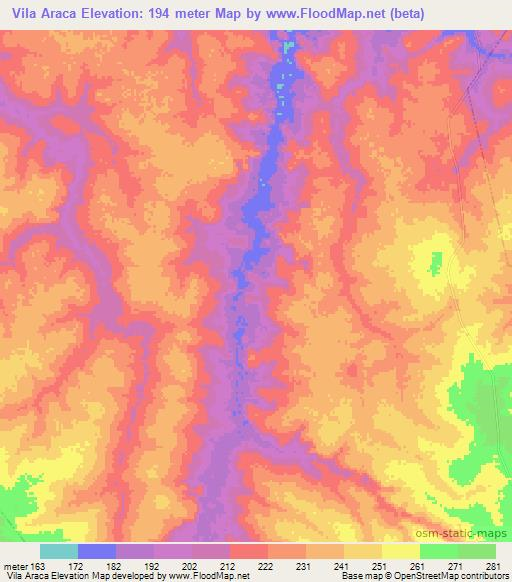 Vila Araca,Brazil Elevation Map