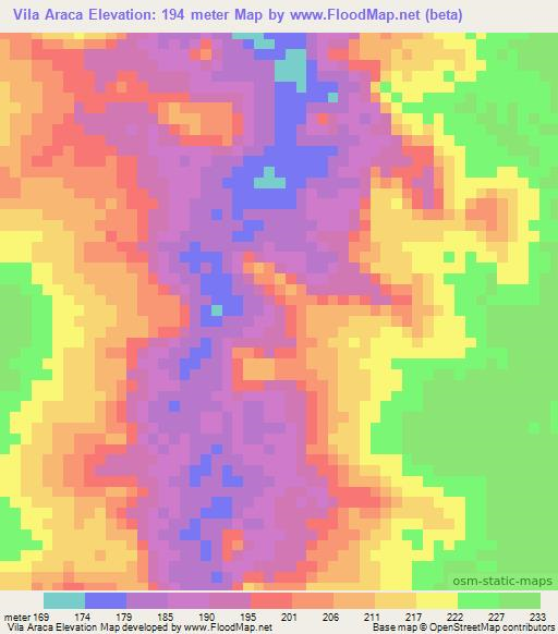 Vila Araca,Brazil Elevation Map