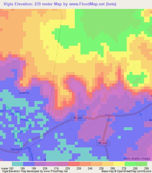 Vigia,Brazil Elevation Map