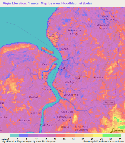 Vigia,Brazil Elevation Map