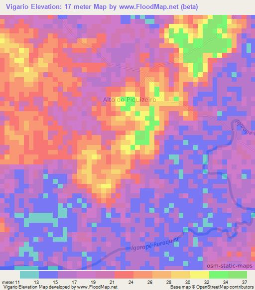 Vigario,Brazil Elevation Map