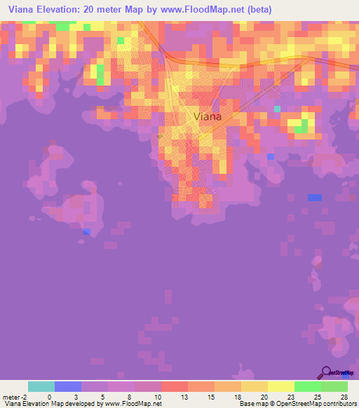 Viana,Brazil Elevation Map