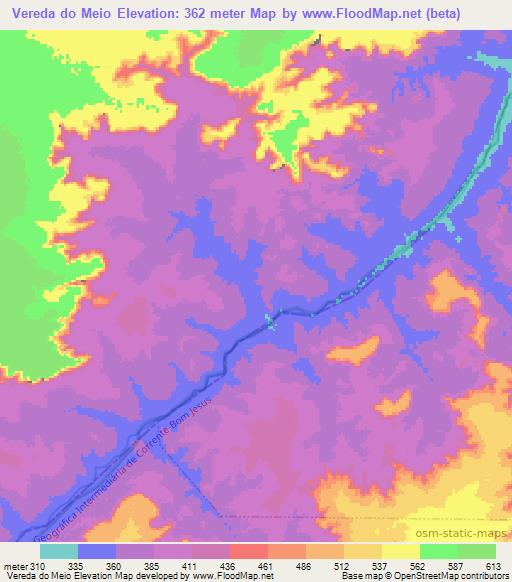 Vereda do Meio,Brazil Elevation Map