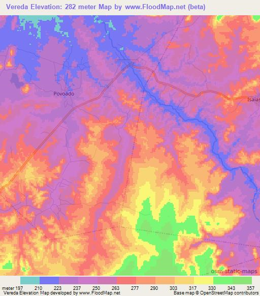 Vereda,Brazil Elevation Map