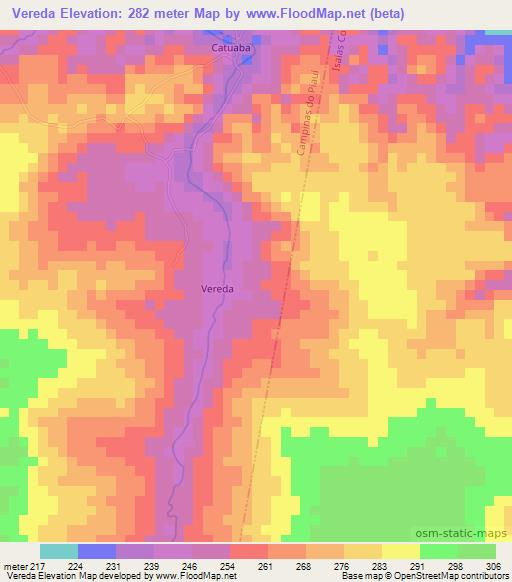 Vereda,Brazil Elevation Map