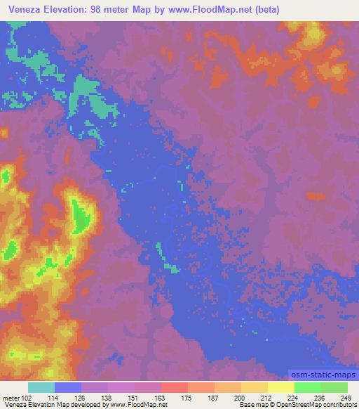 Veneza,Brazil Elevation Map