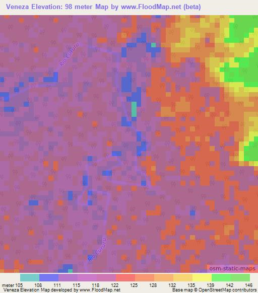 Veneza,Brazil Elevation Map