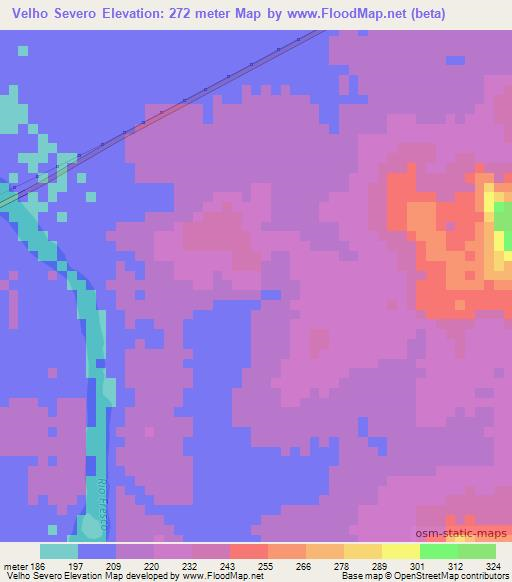 Velho Severo,Brazil Elevation Map