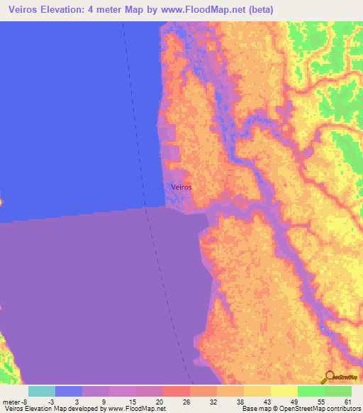 Veiros,Brazil Elevation Map