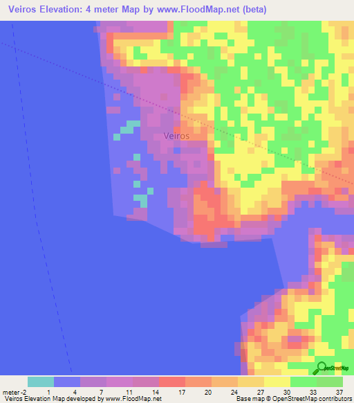 Veiros,Brazil Elevation Map