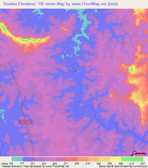 Veadao,Brazil Elevation Map