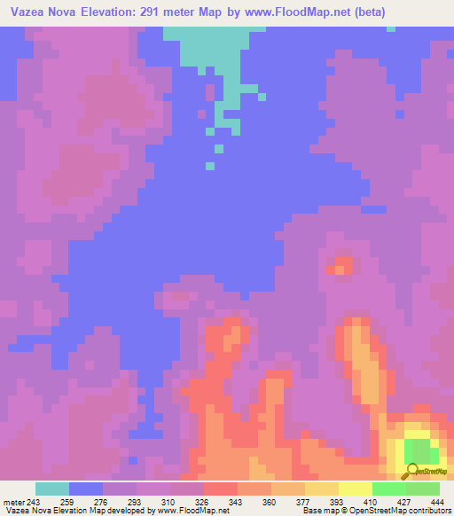 Vazea Nova,Brazil Elevation Map