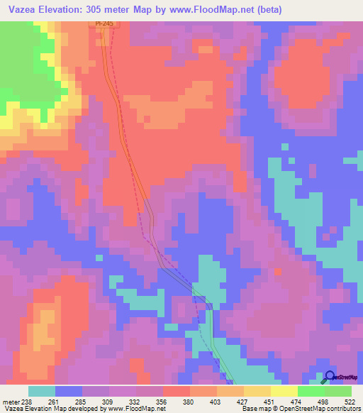 Vazea,Brazil Elevation Map