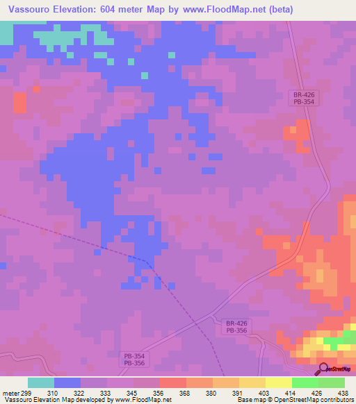 Vassouro,Brazil Elevation Map