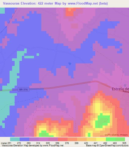 Vassouras,Brazil Elevation Map