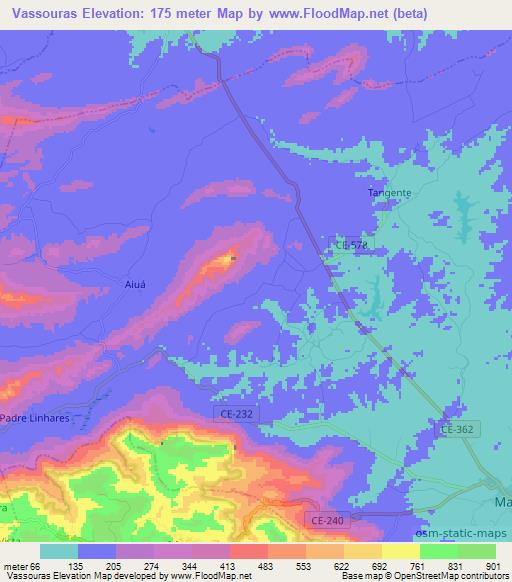 Vassouras,Brazil Elevation Map