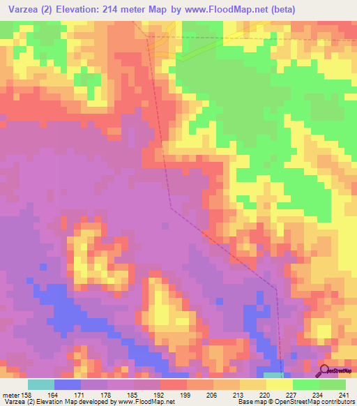 Varzea (2),Brazil Elevation Map