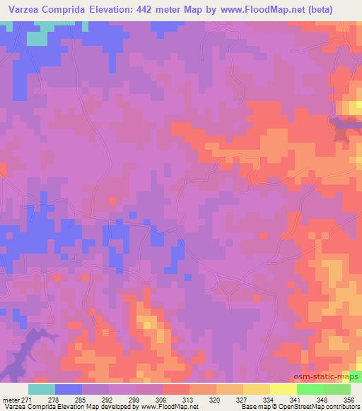 Varzea Comprida,Brazil Elevation Map