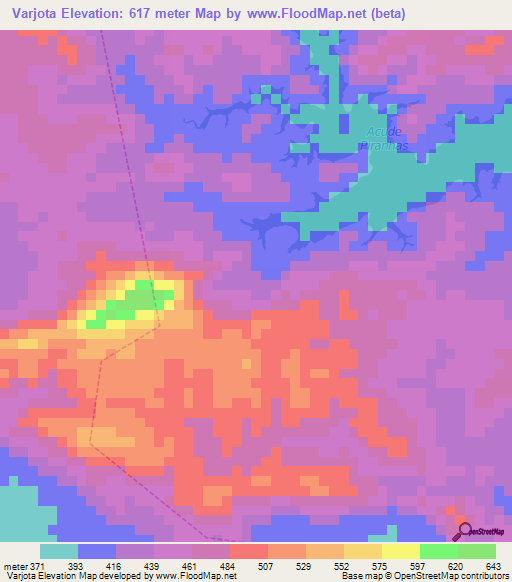 Varjota,Brazil Elevation Map