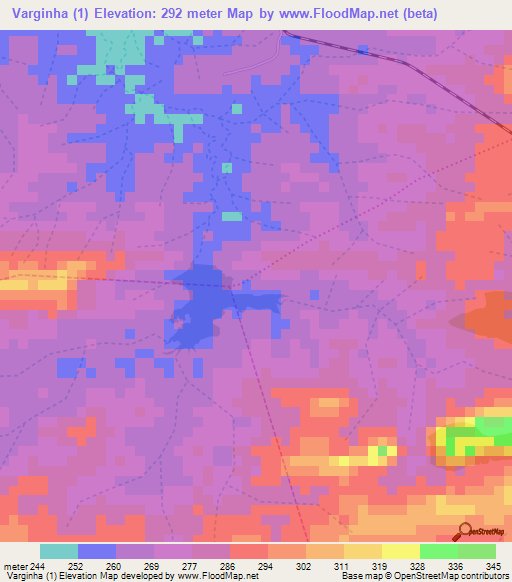 Varginha (1),Brazil Elevation Map