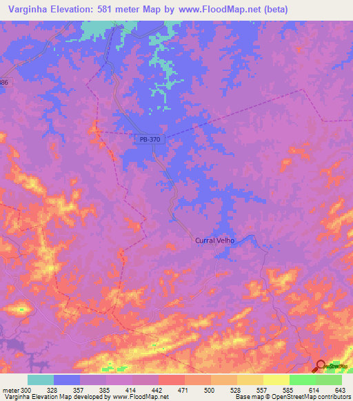 Varginha,Brazil Elevation Map